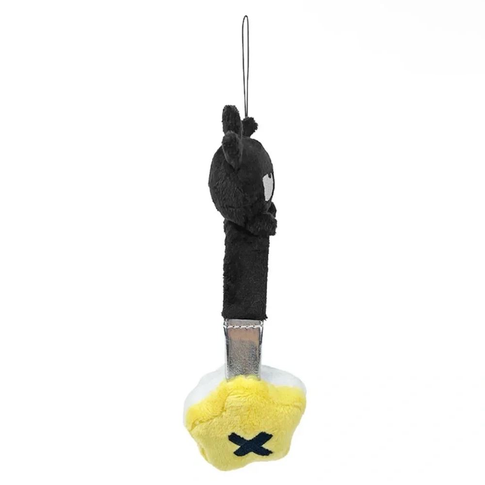 SANRIO Badtz-Maru Plush Black and Yellow Headphones Bag Charm